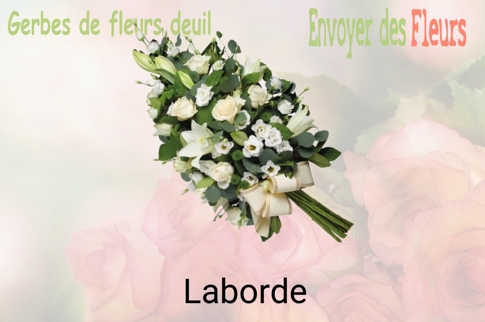 Gerbe de fleurs de deuil livrée à Laborde